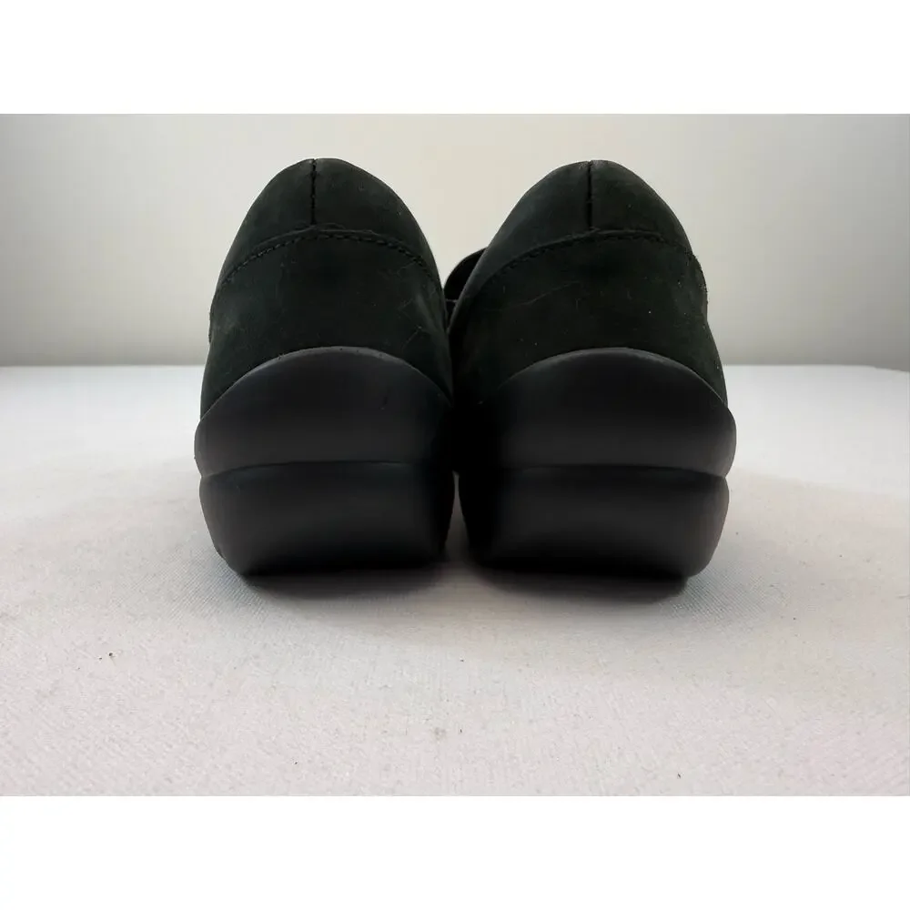 Dark Forest Green Klogs Slip-On Shoes Size 7 Lagenlook Loafers‎ Comfort Clogs